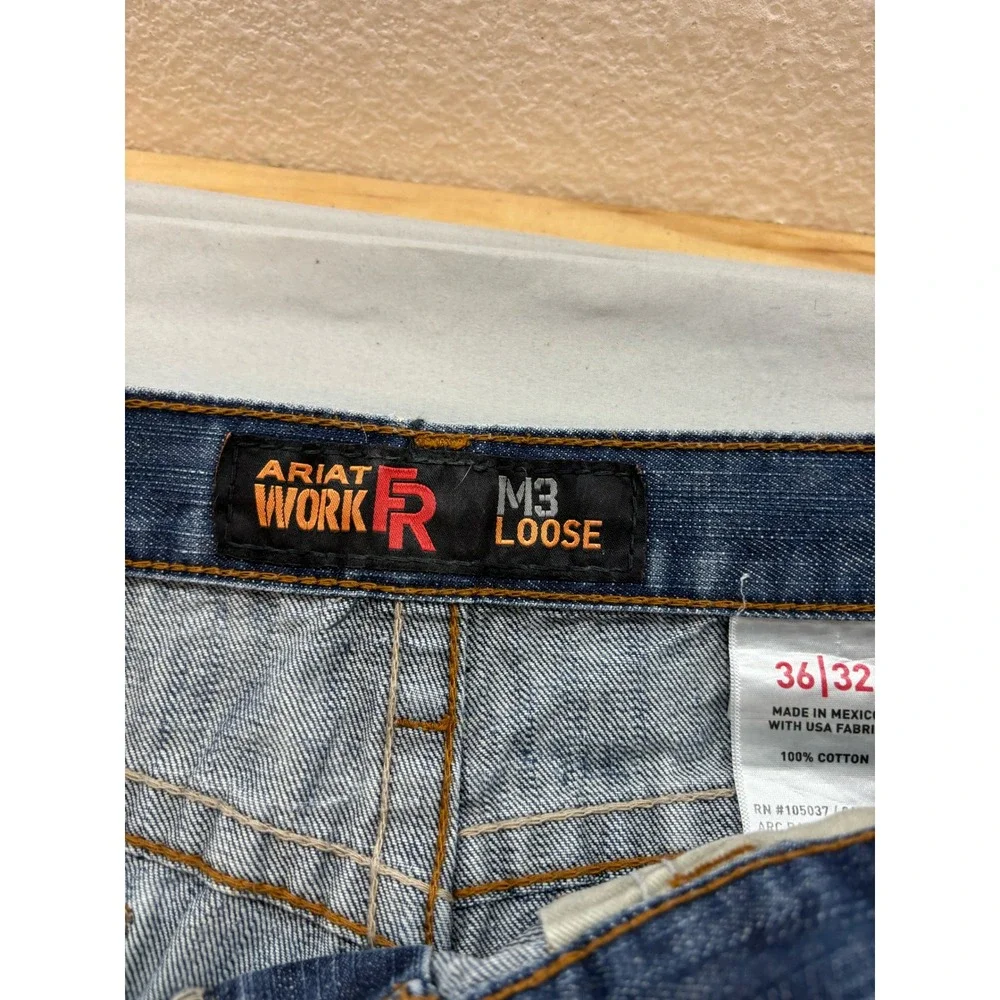 Ariat Work FR M3 Loose Fit Flame Resistant Jeans Blue Denim 36x32 Mens 1005037